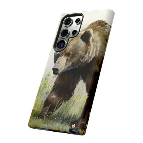 Grizzly Bear in a Field - Impact Resistant Phone Case